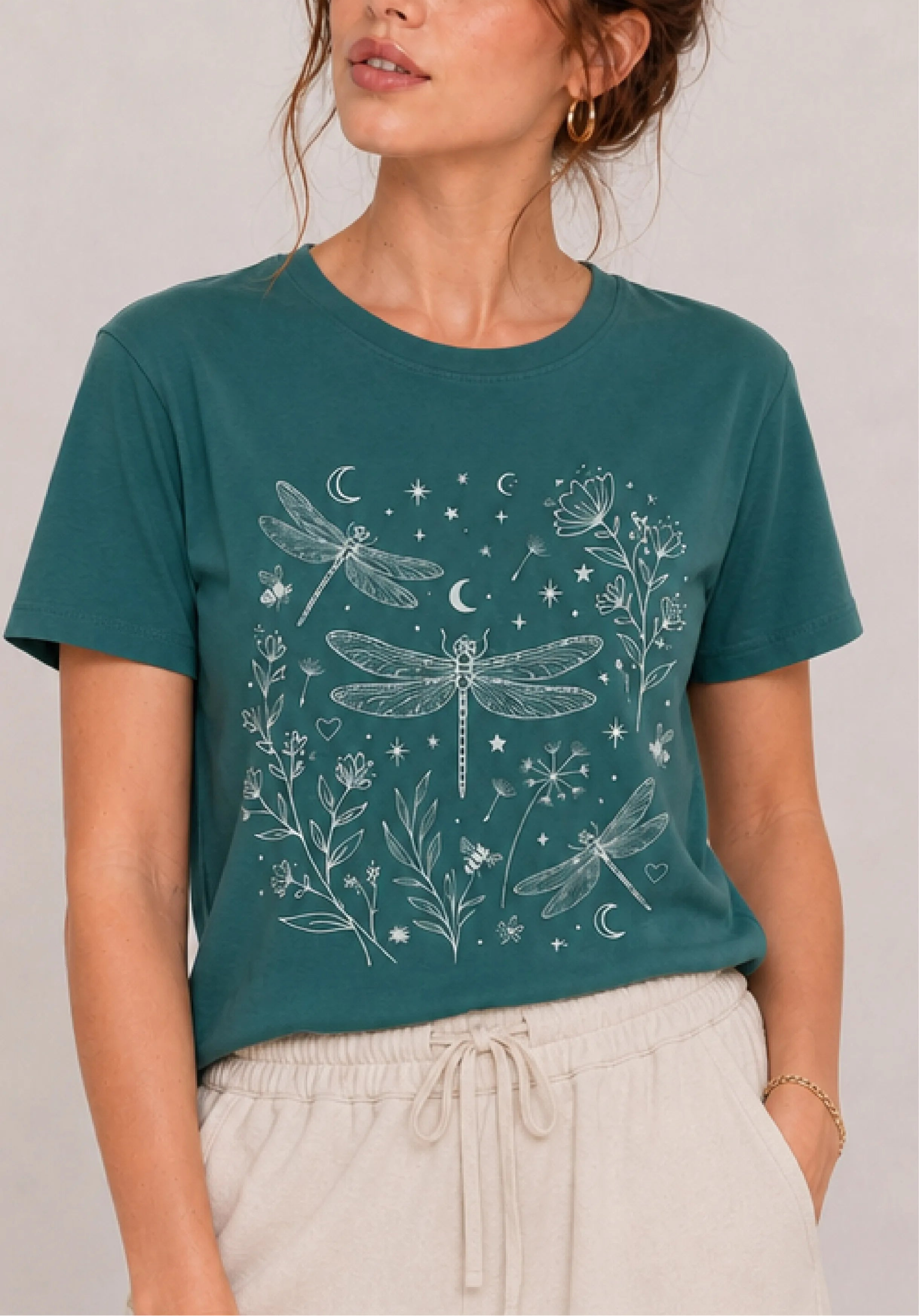 Dragonfly Garden Teal Tee