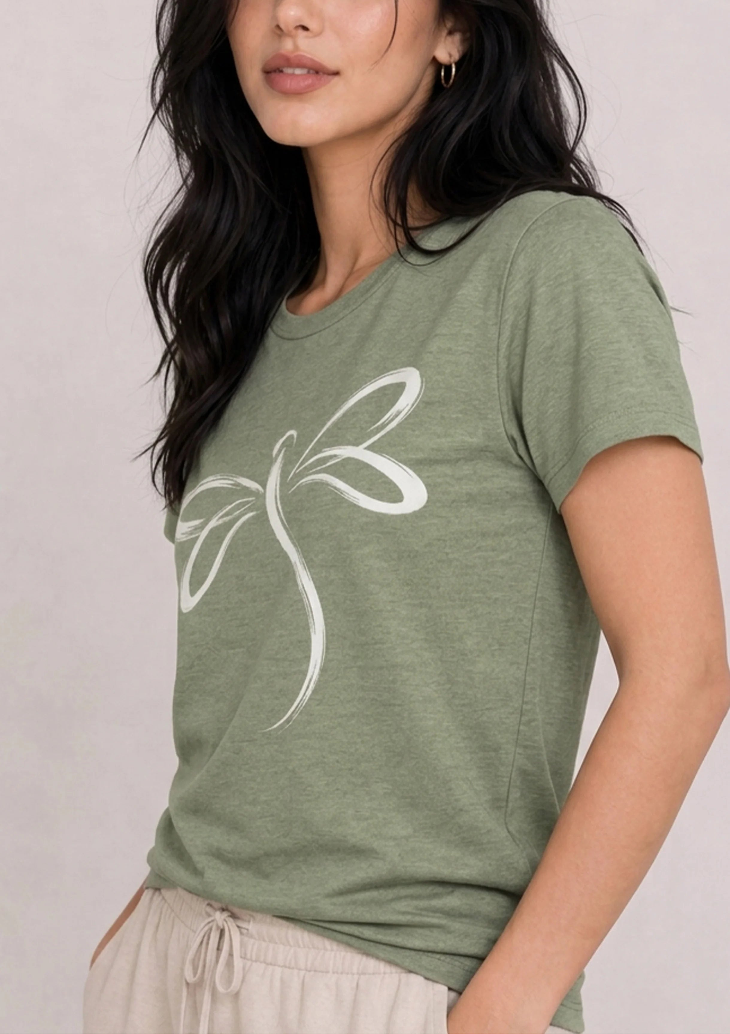 Dragonfly Sketch Sage Tee