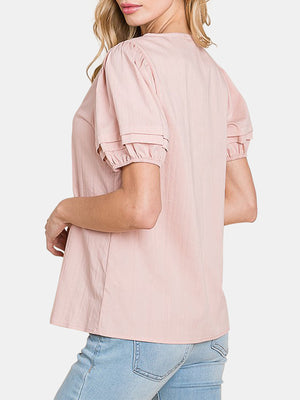 Puff Sleeve Button Down Shirt