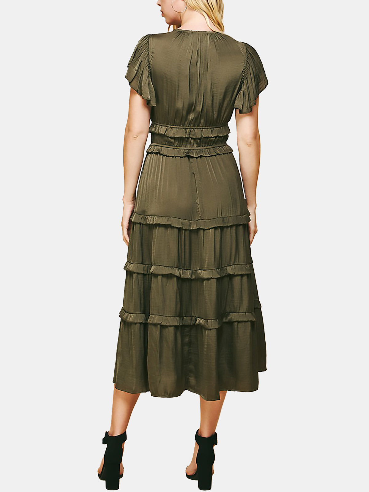 V-neck Tiered Maxi Dress