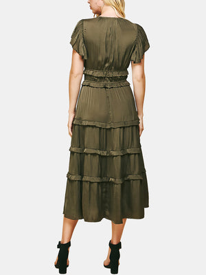 V-neck Tiered Maxi Dress