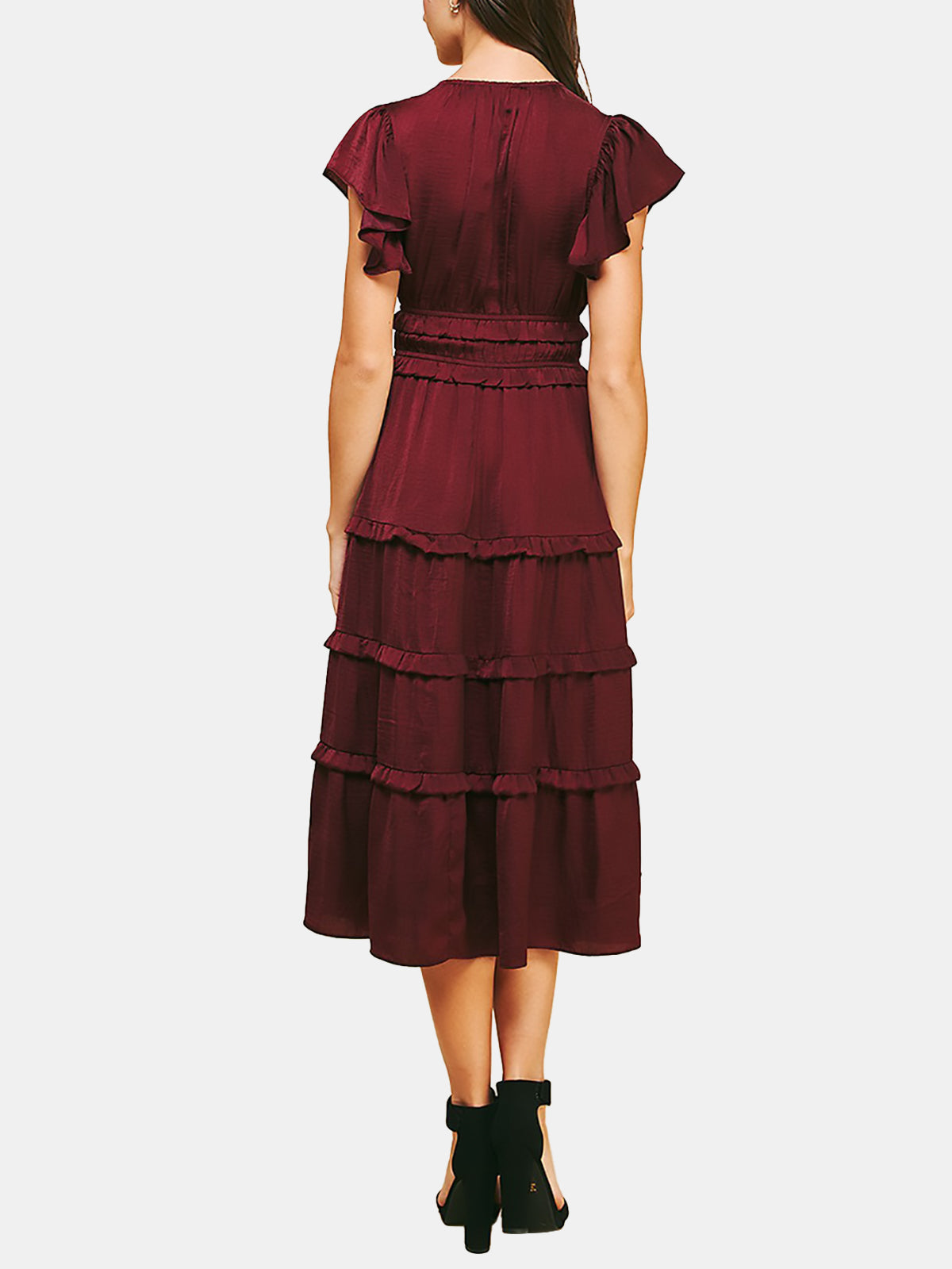 V-neck Tiered Maxi Dress