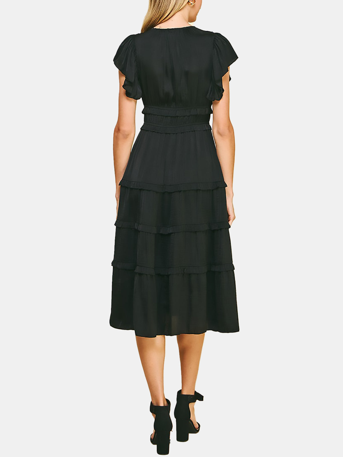 V-neck Tiered Maxi Dress