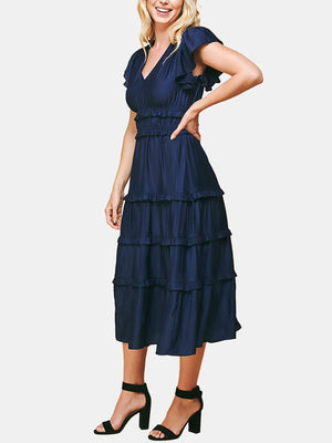 V-neck Tiered Maxi Dress
