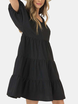 Basic Short Neck Dress Layers