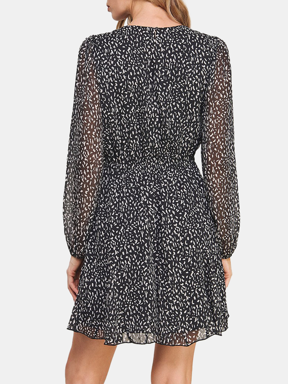 Chiffon Dress with Godet Flounce Skirt