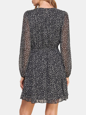 Chiffon Dress with Godet Flounce Skirt