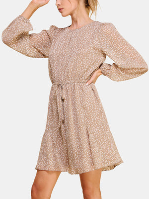 Chiffon Dress with Godet Flounce Skirt