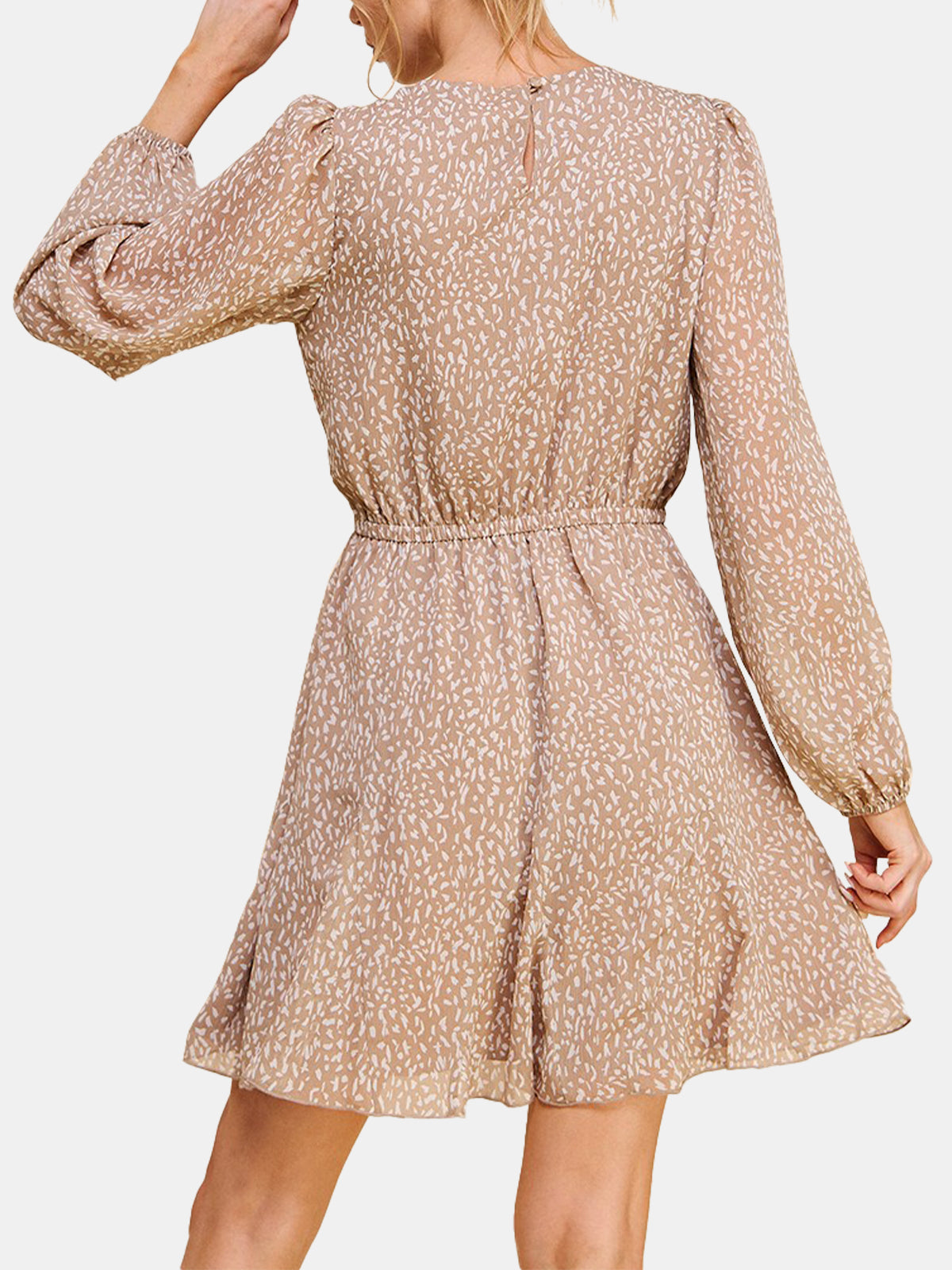 Chiffon Dress with Godet Flounce Skirt