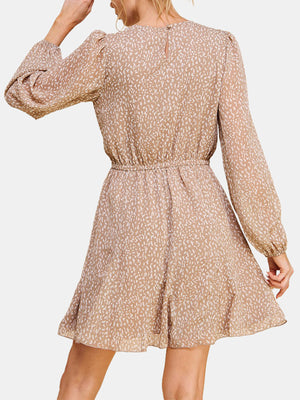 Chiffon Dress with Godet Flounce Skirt