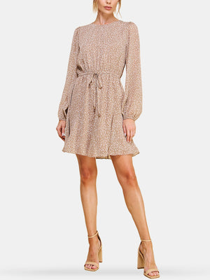 Chiffon Dress with Godet Flounce Skirt