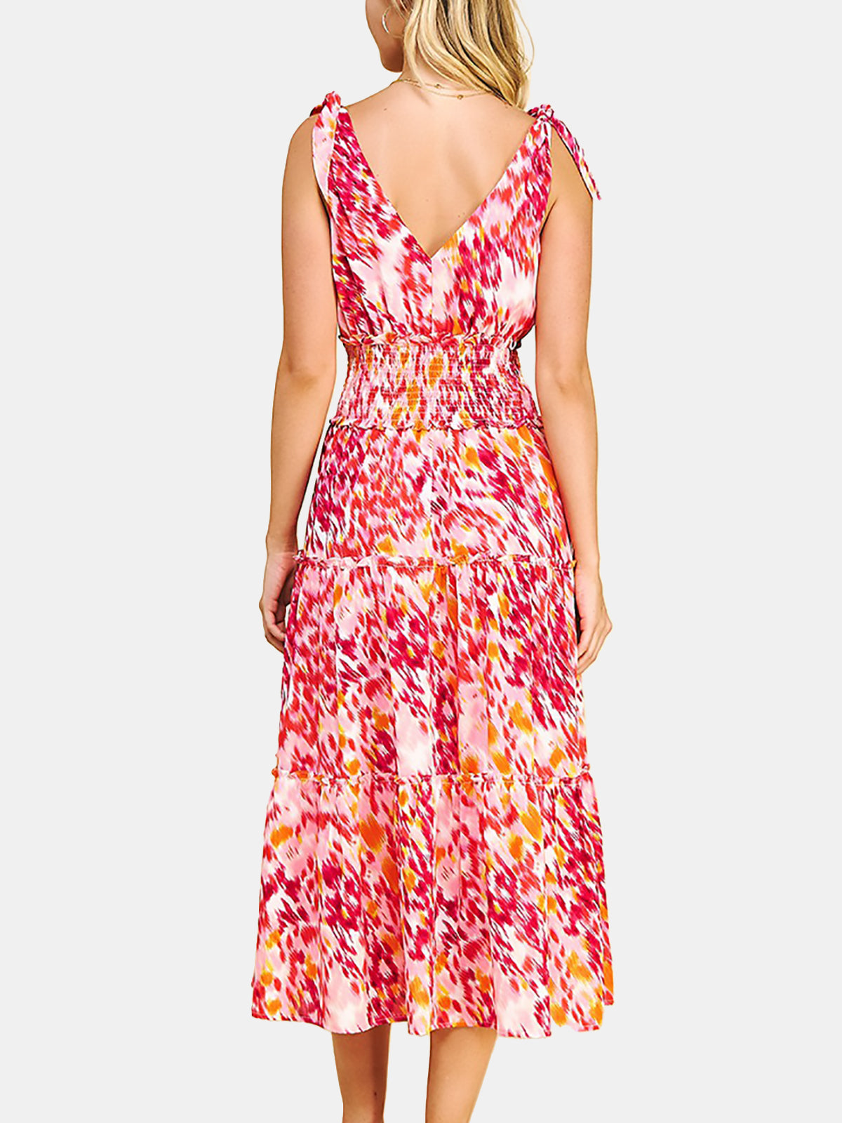 Water Color Print Midi Dress