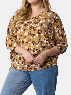 Plus Size Leopard Knit Top