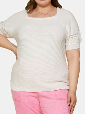 Plus Size Short Puffy Sleeve Top