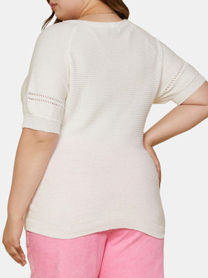 Plus Size Short Puffy Sleeve Top