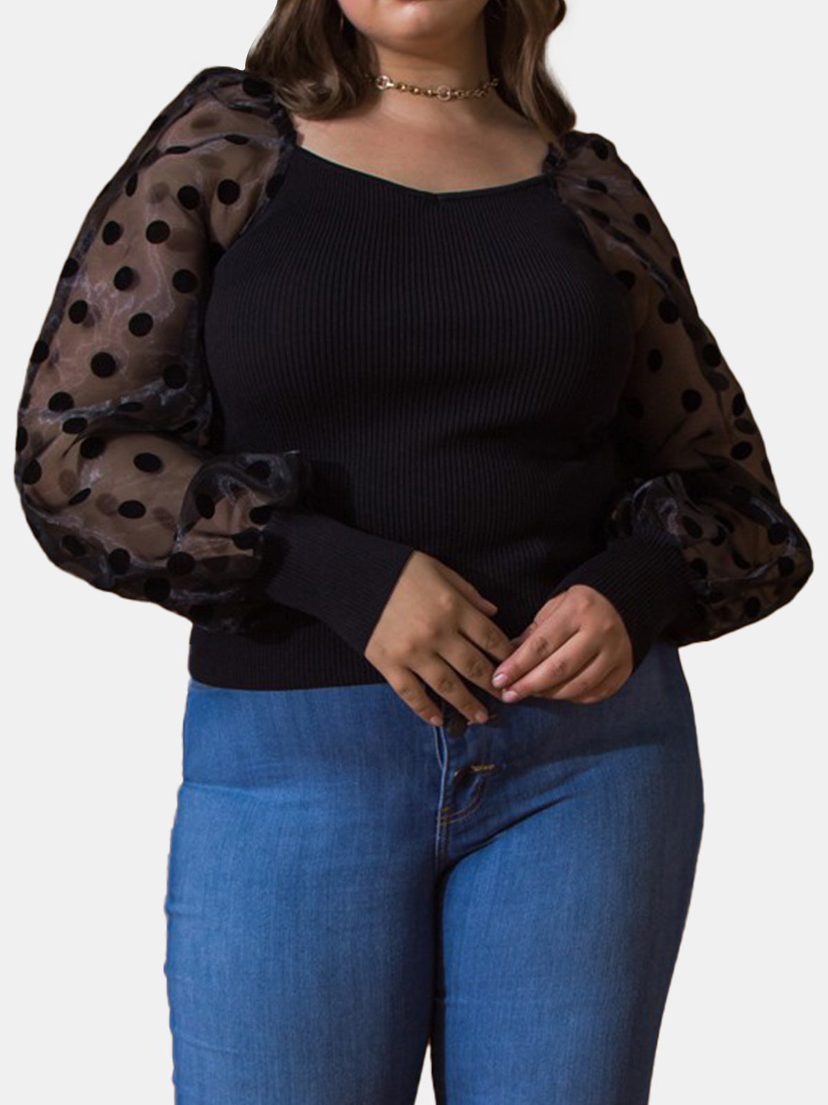 Plus Size Sweater Knit Top