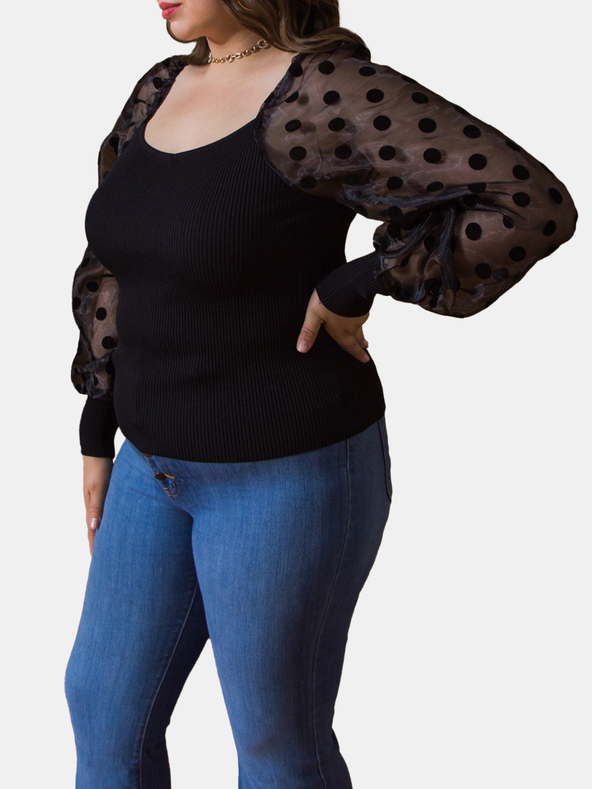 Plus Size Sweater Knit Top