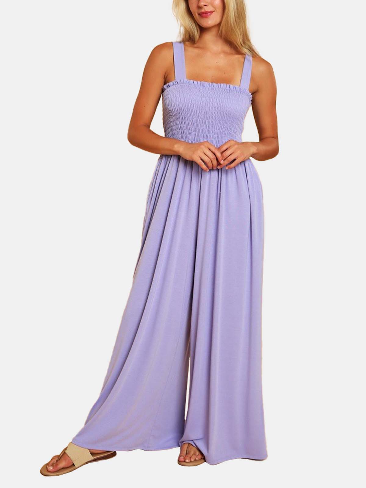 Sleeveless Jumpsuit With Smocking