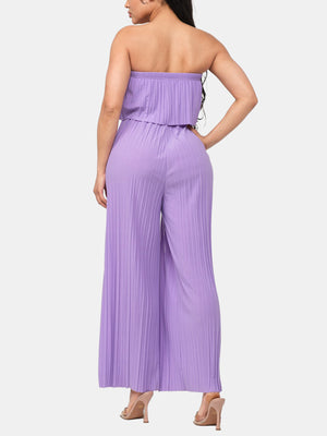 Pleated Off Shoulder Jumpsuit
