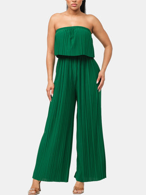 Pleated Off Shoulder Jumpsuit