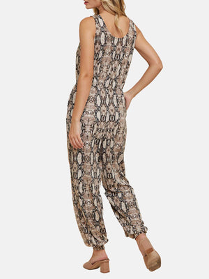 Animal Print Knit Jumpsuit
