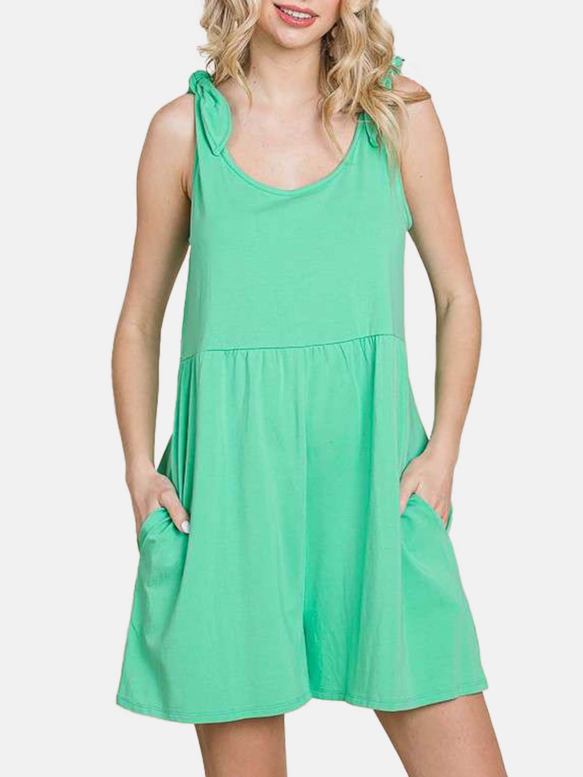 Shoulder Knot Baggy Romper