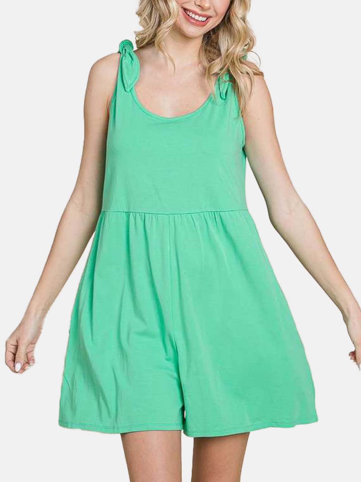 Shoulder Knot Baggy Romper