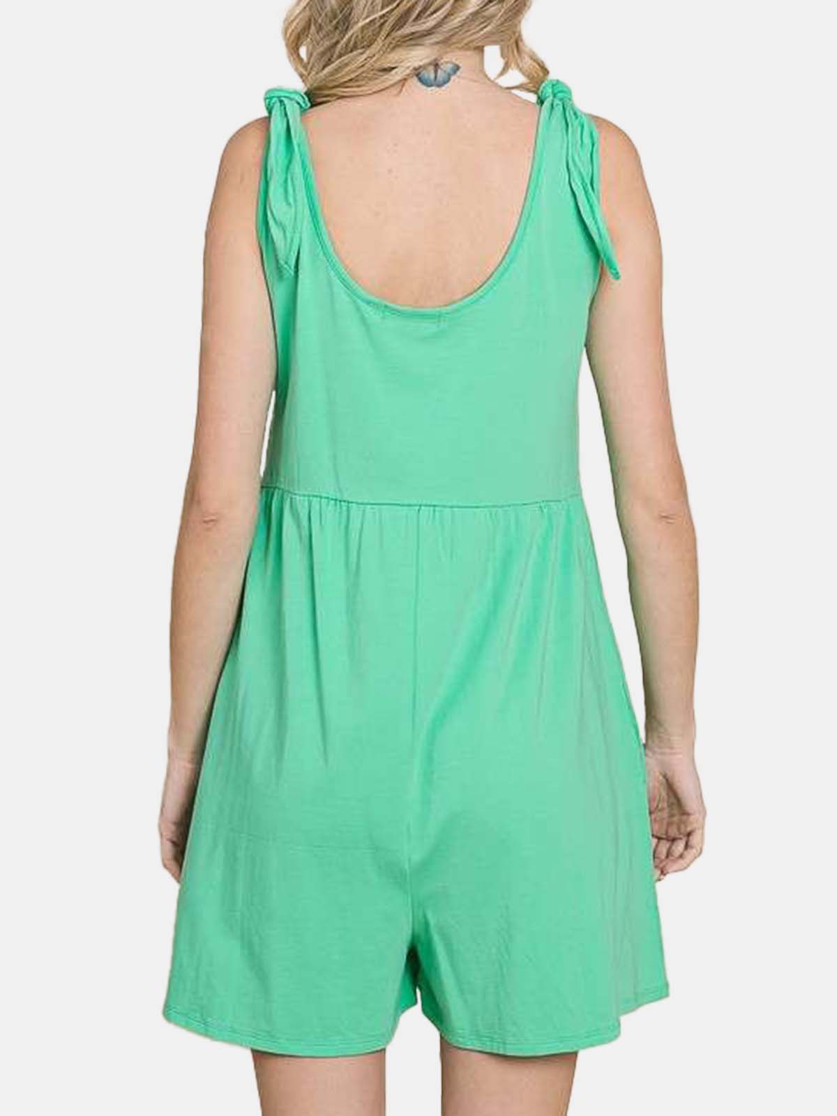 Shoulder Knot Baggy Romper