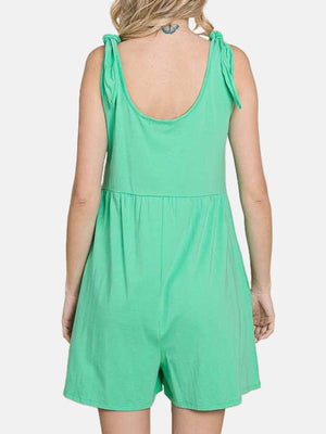Shoulder Knot Baggy Romper