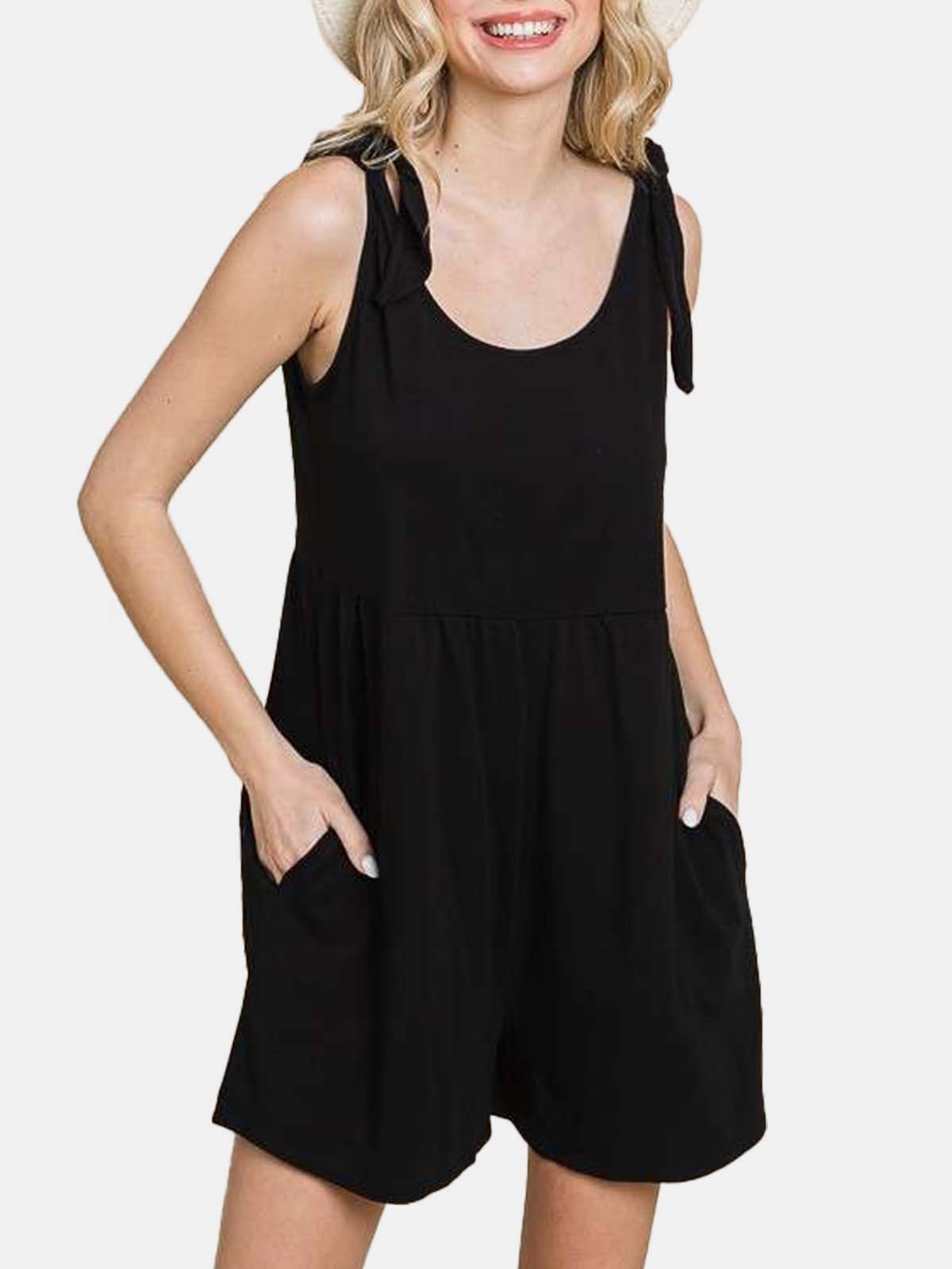Shoulder Knot Baggy Romper