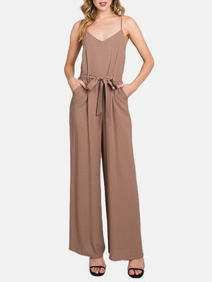 Linen Front Tie Jumpsuit