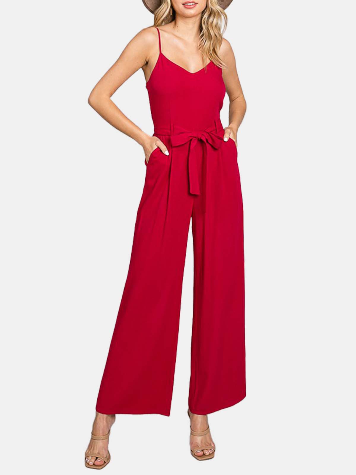 Linen Front Tie Jumpsuit