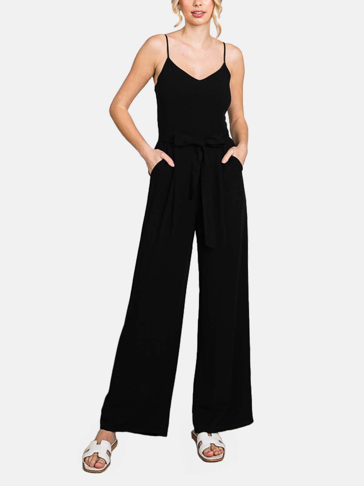 Linen Front Tie Jumpsuit
