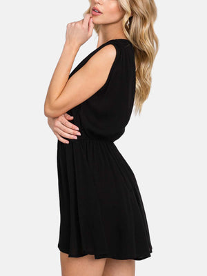 Solid Deep V-Neck Romper