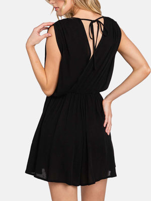 Solid Deep V-Neck Romper