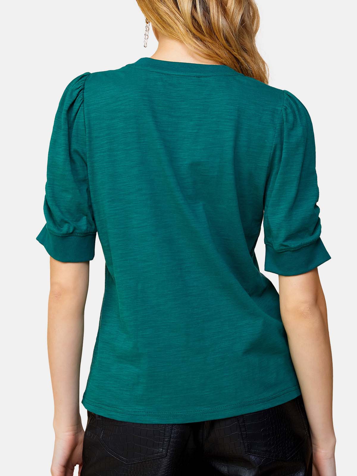 Ruched Sleeve Knit Top