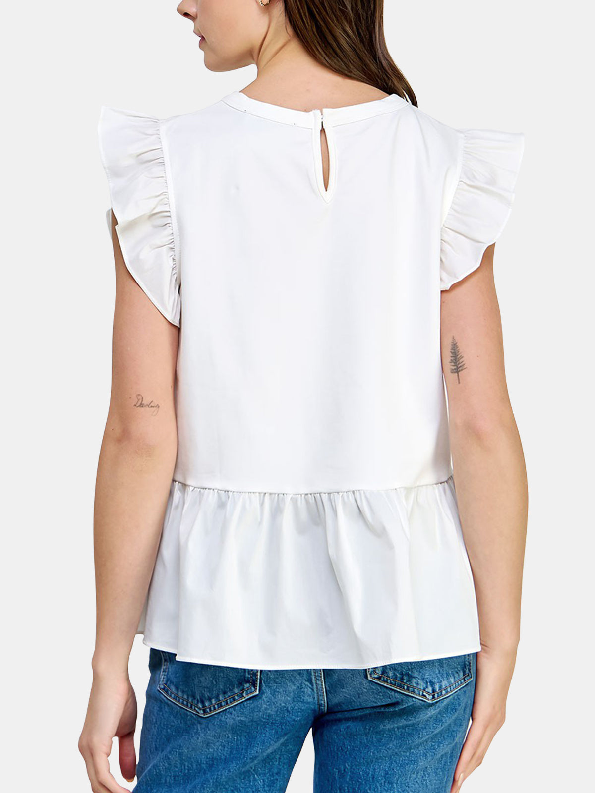Poplin Contrast Knit Top