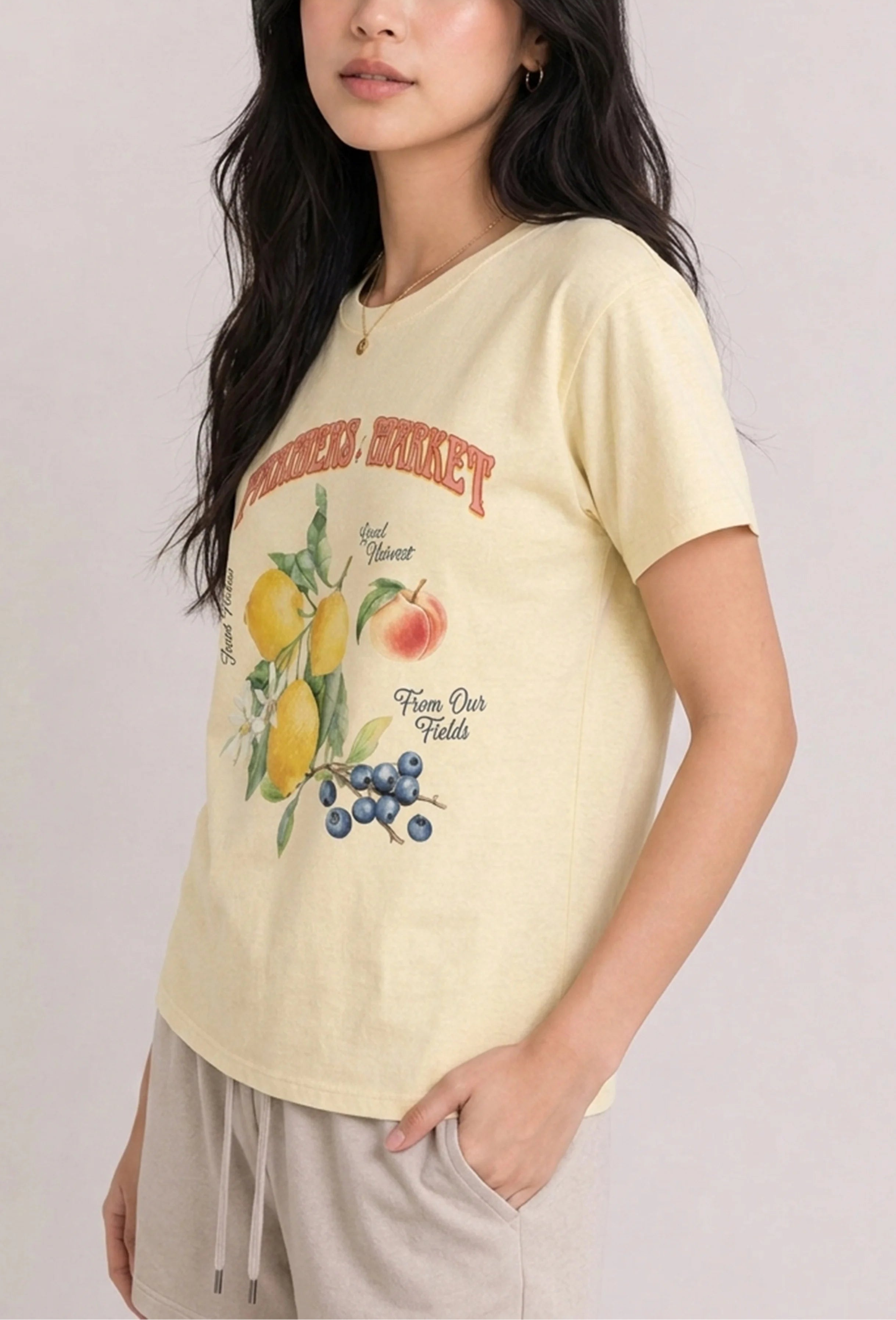 Farmers Market Pale Yellow Tee