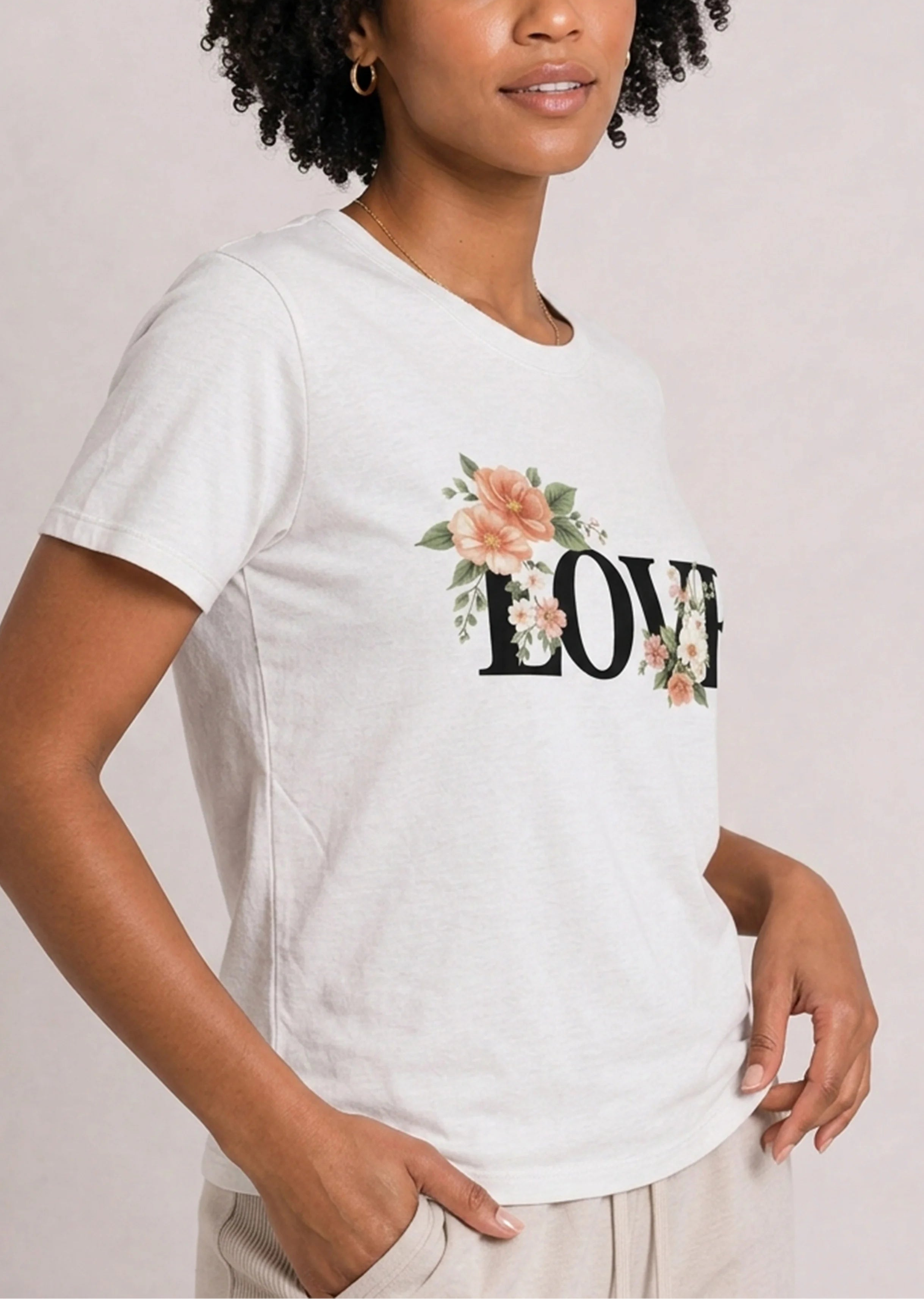 Floral Love White Tee