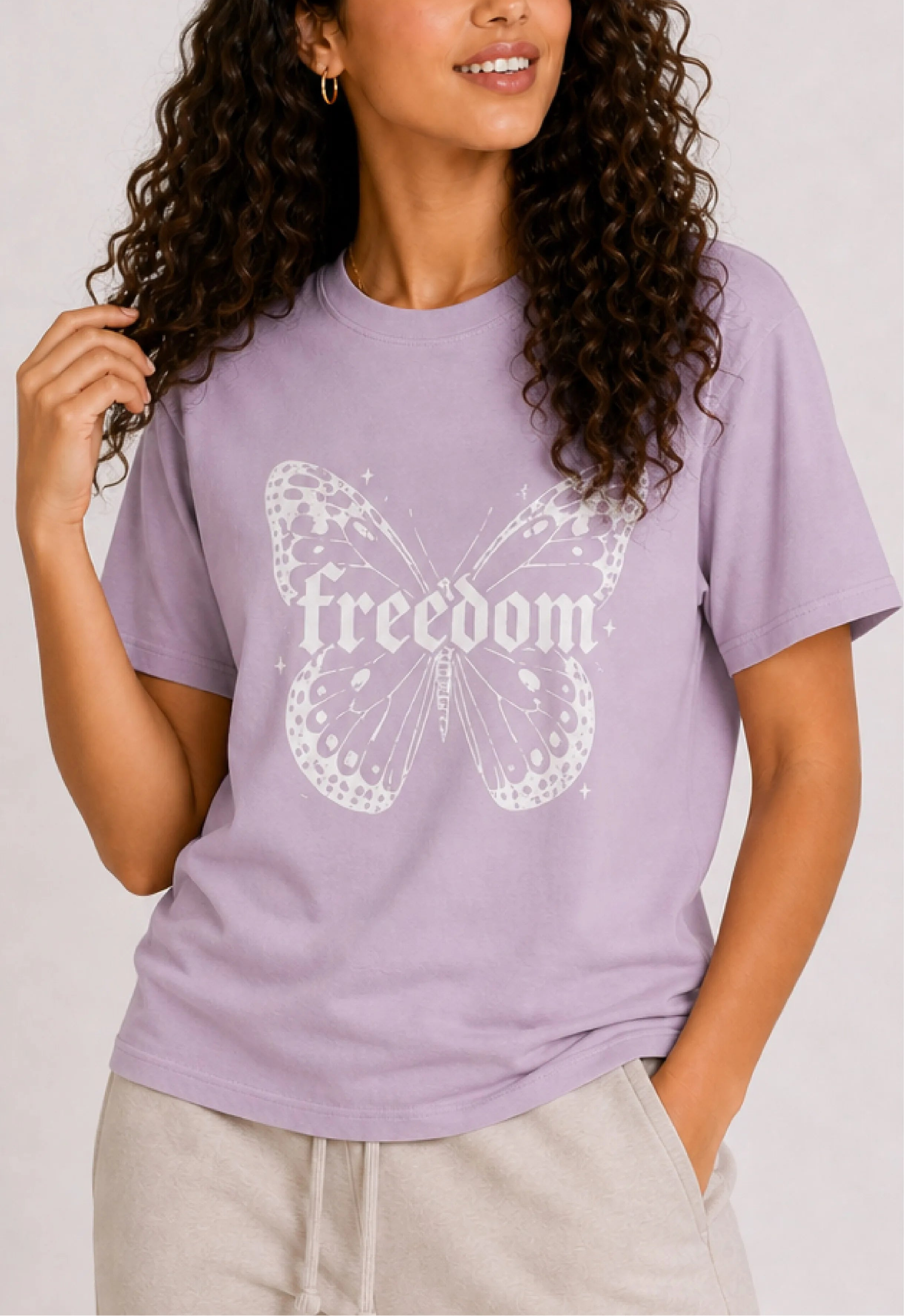Freedom Butterfly Lavender Tee