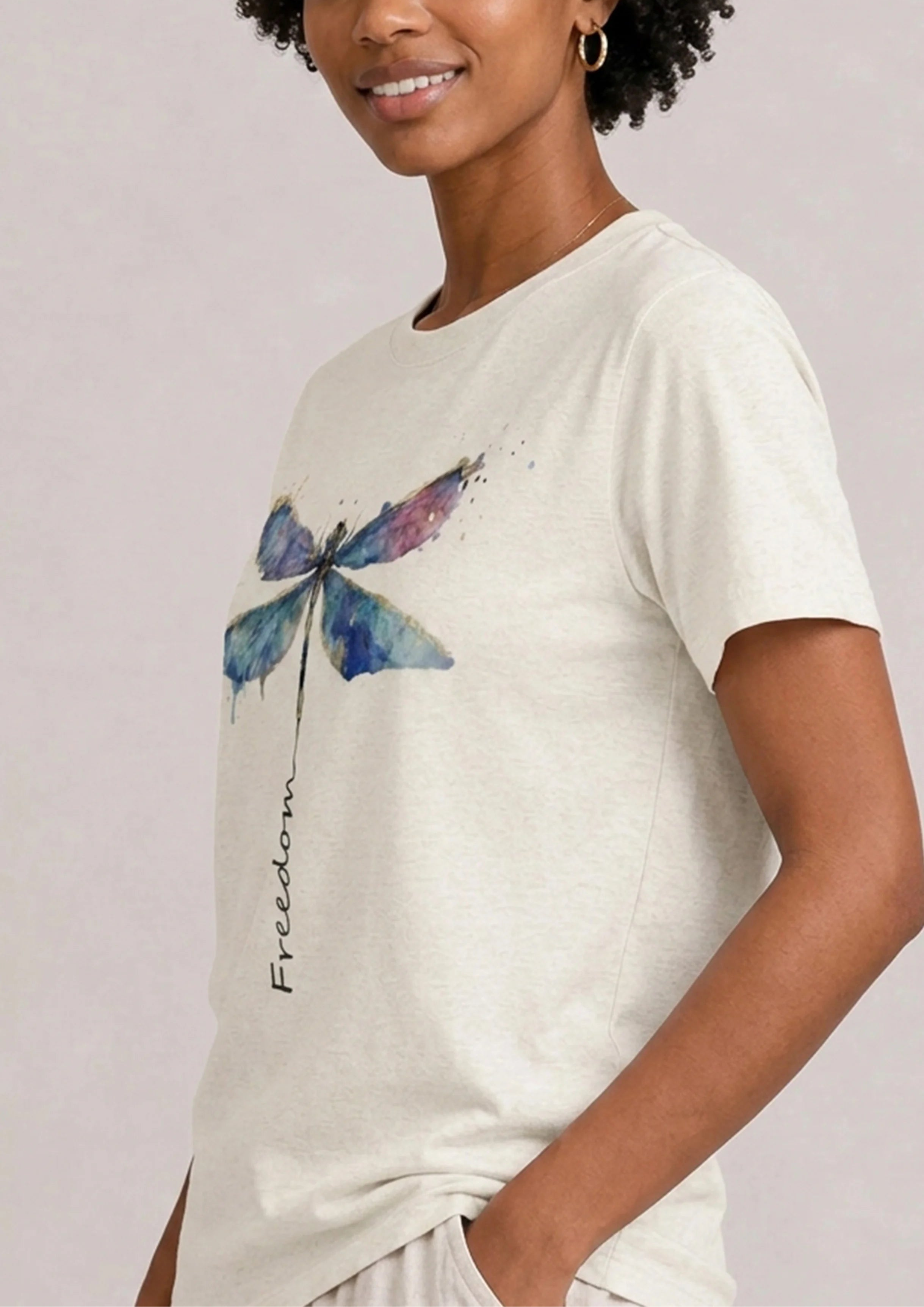 Freedom Dragonfly Ivory Tee