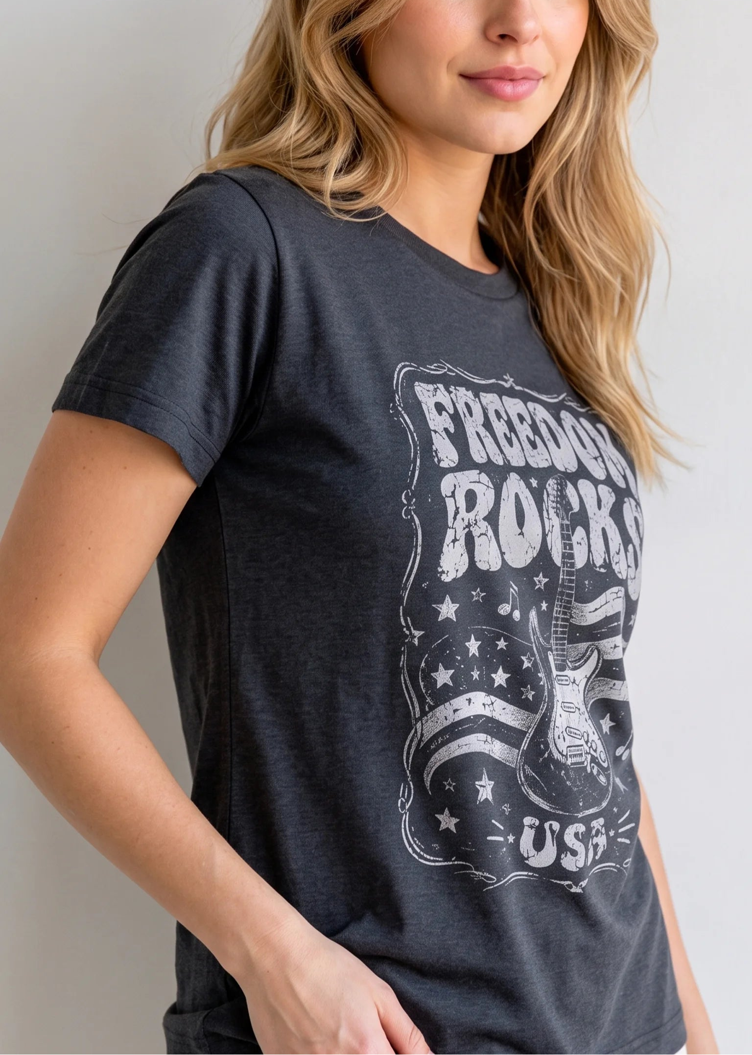 Freedom Rocks USA Charcoal Tee