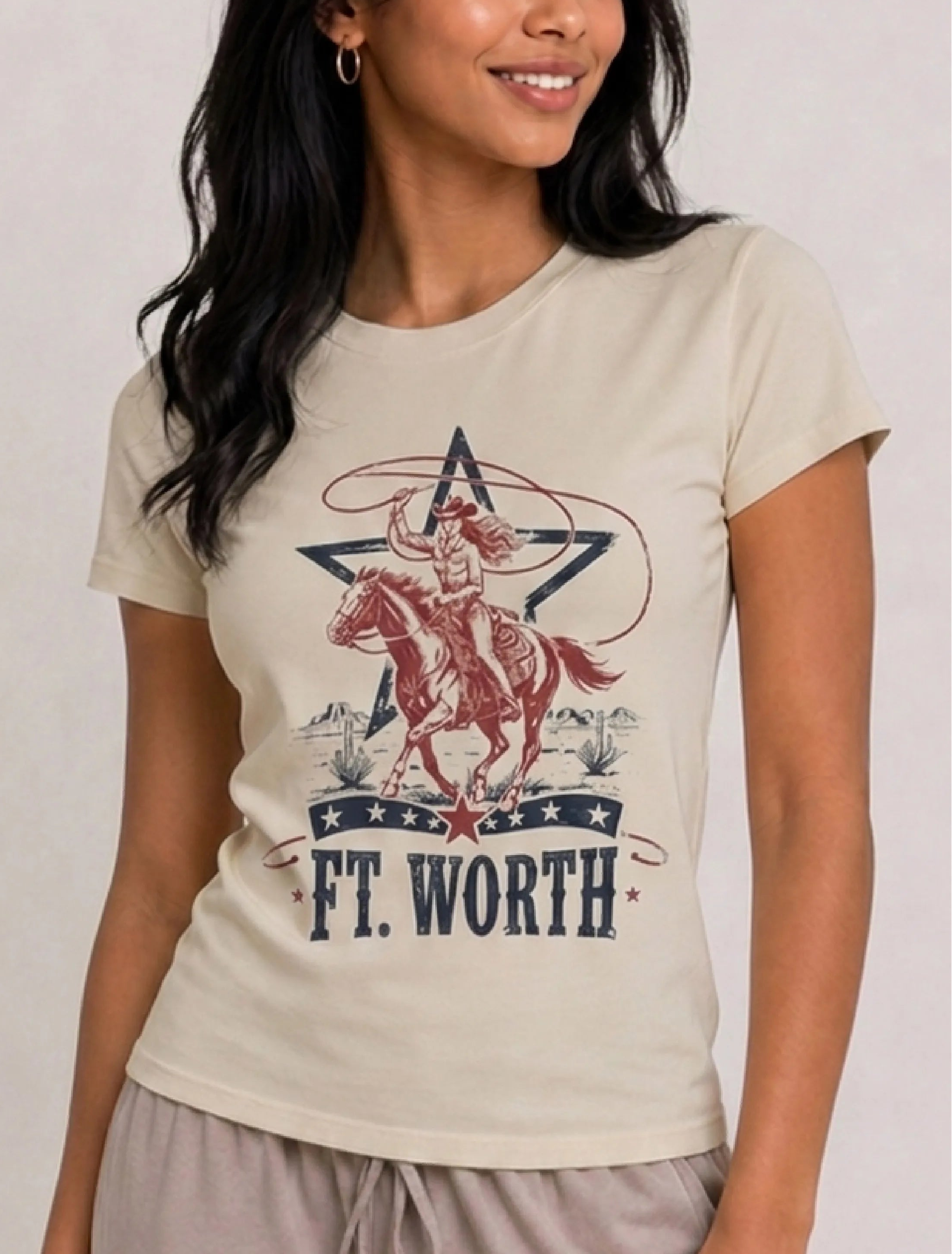 Ft. Worth Rodeo Cream Tee