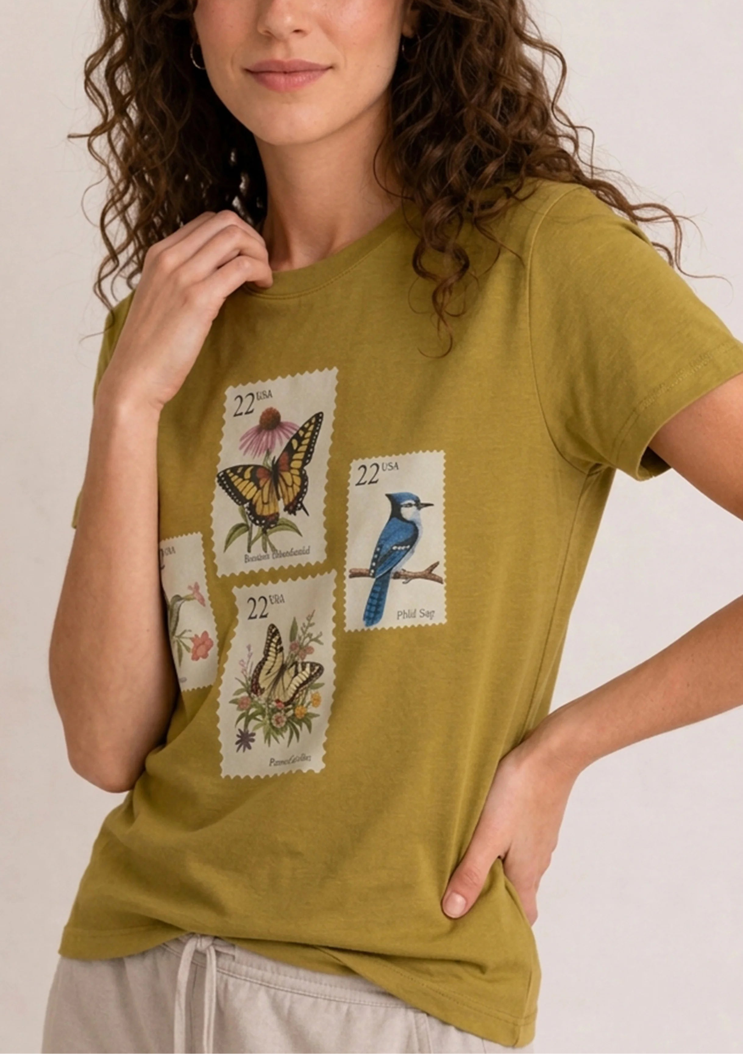 Garden Stamps Olive Tee