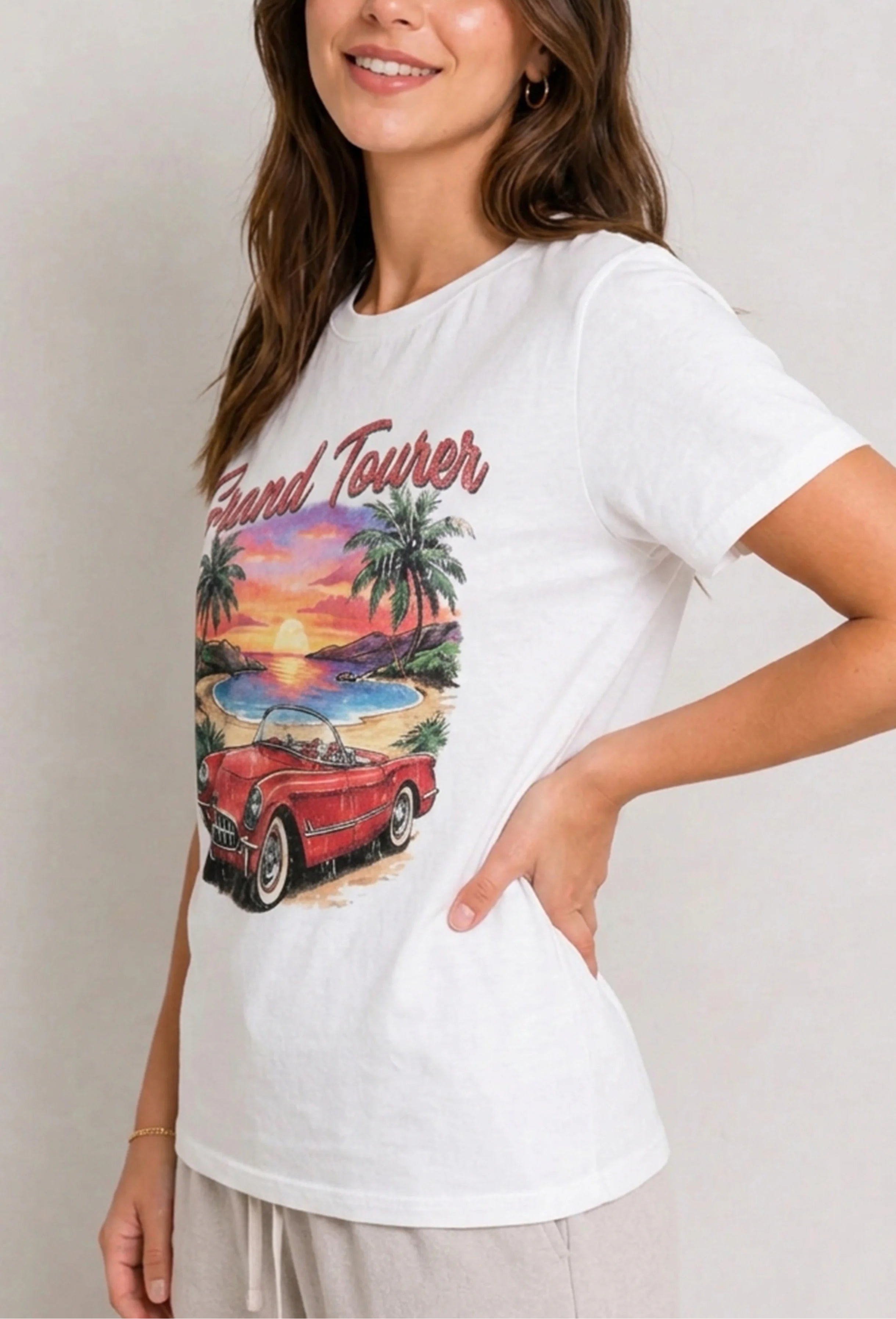Grand Tour Sunset White Tee