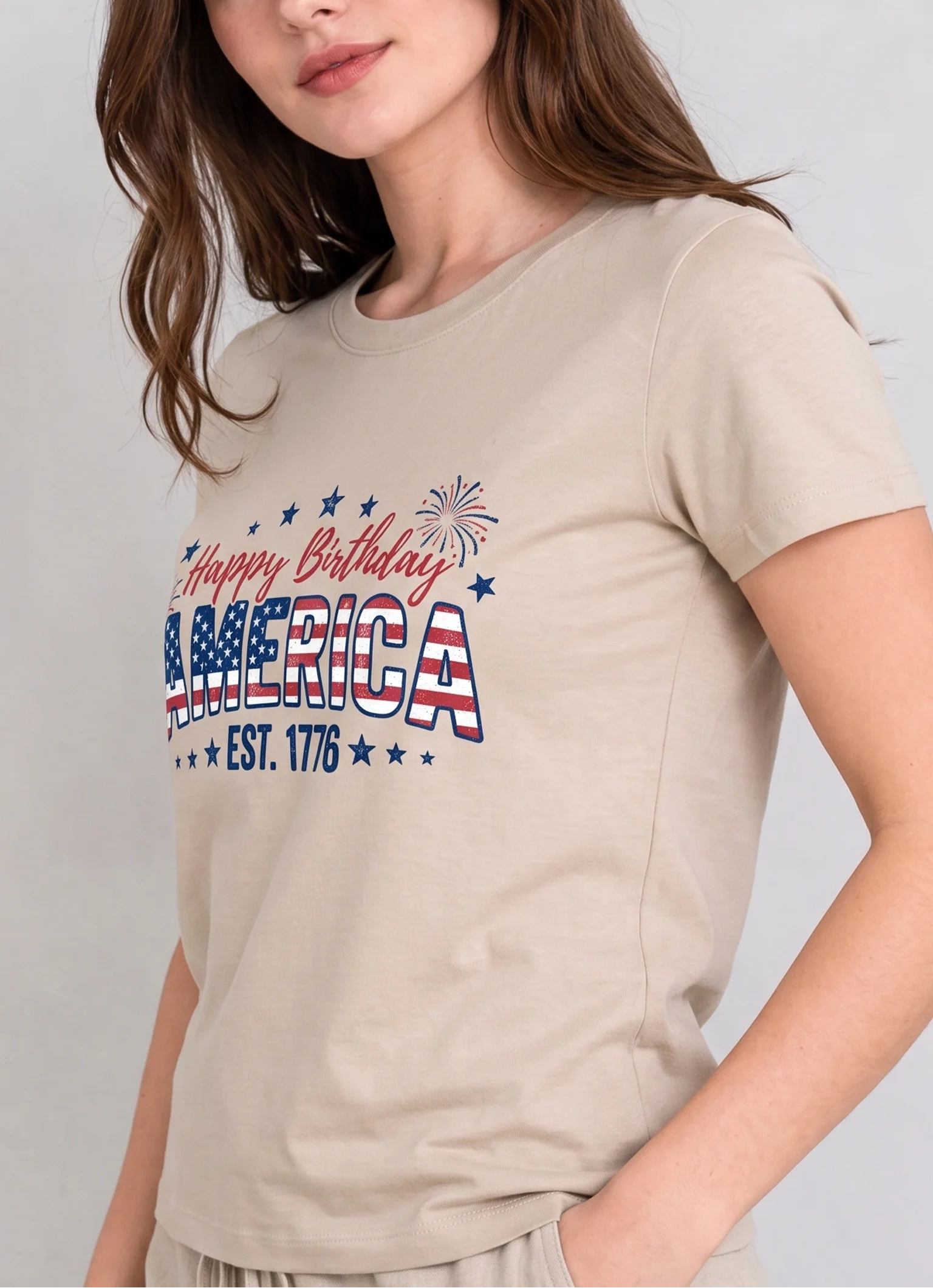 Happy Birthday America Sand Tee