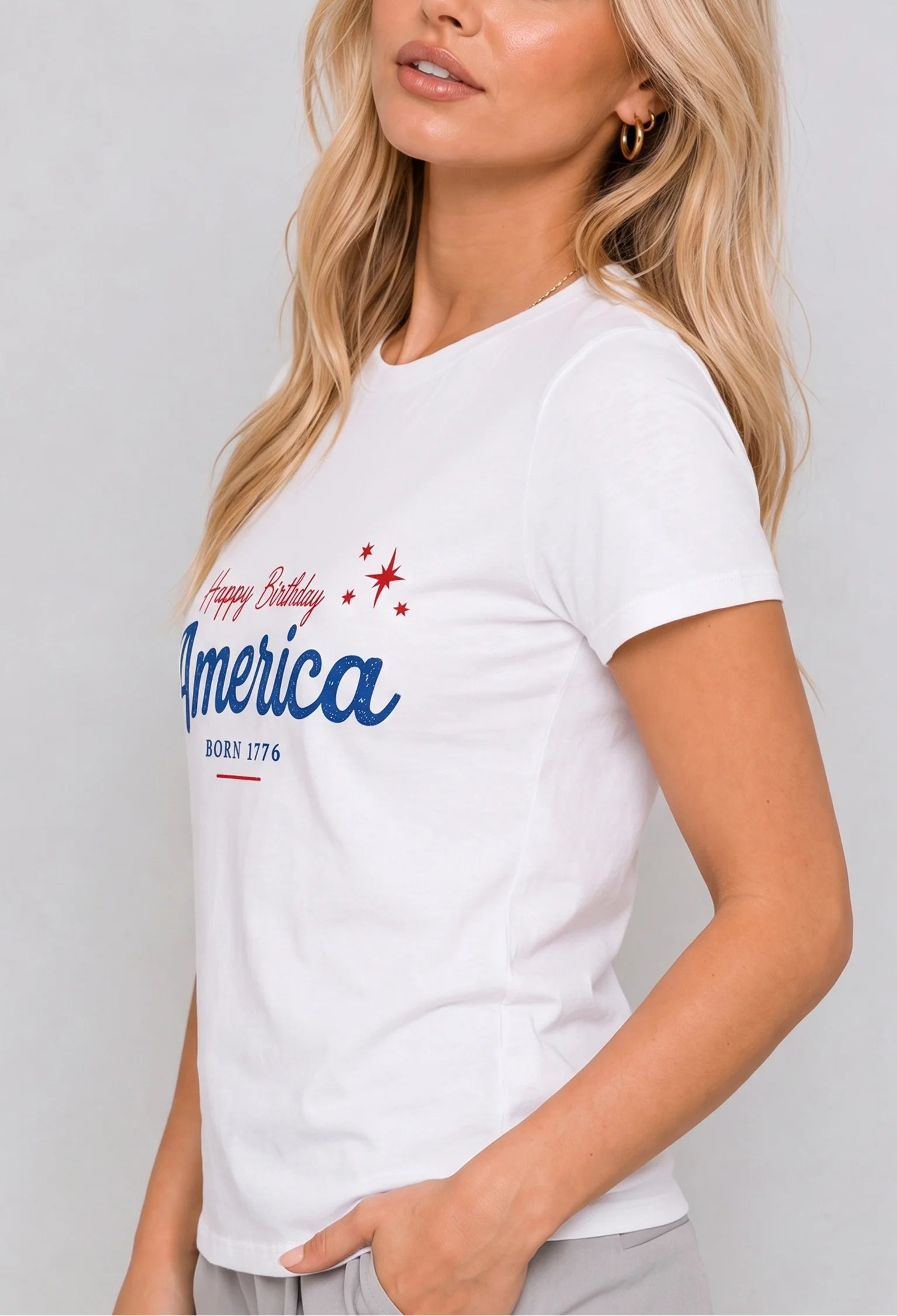 Happy Birthday America White Tee v2