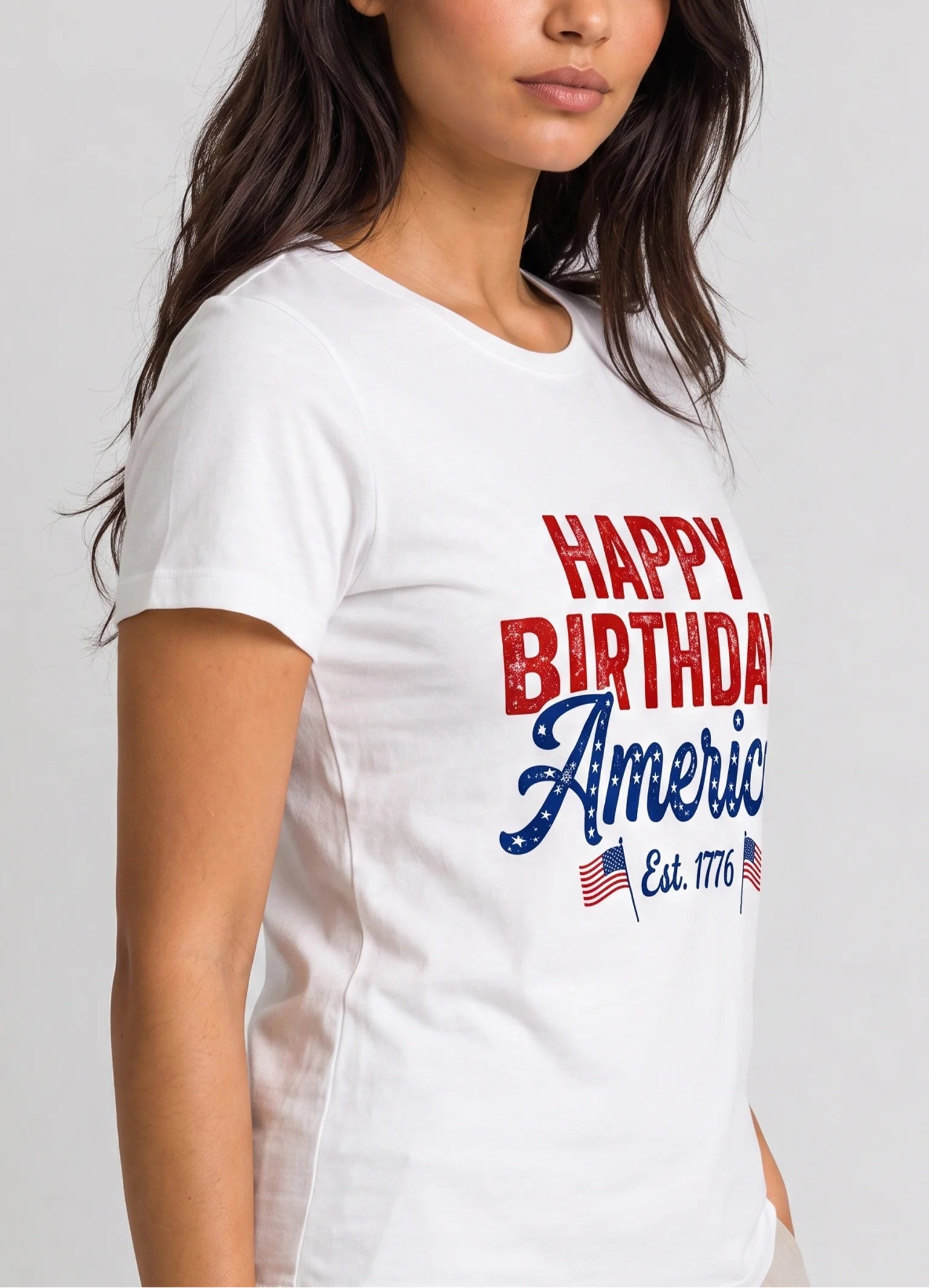 Happy Birthday America White Tee v3