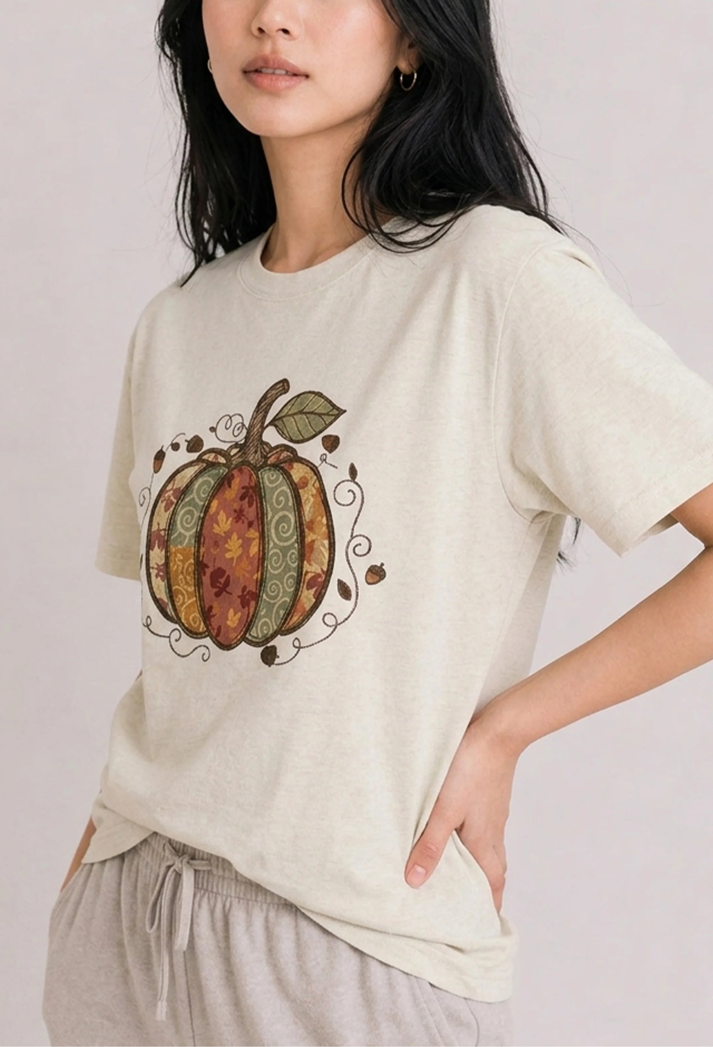 Harvest Pumpkin Ivory Tee