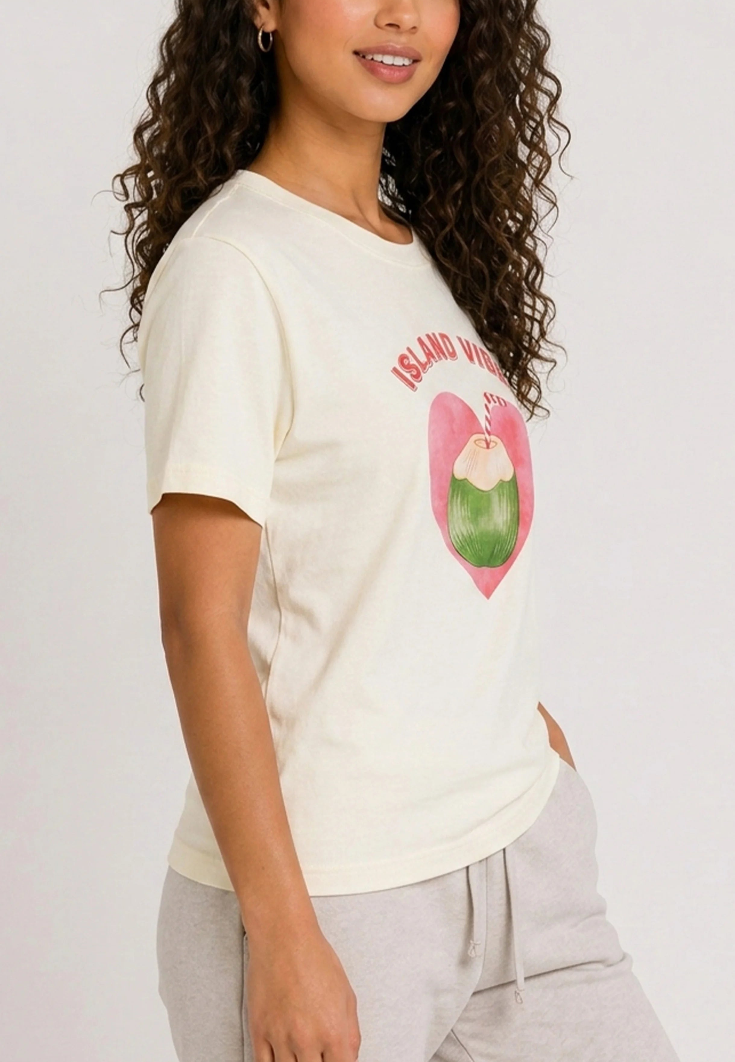 Island Vibes Cream Tee